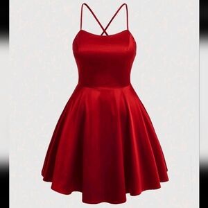 Elegant Red Strappy Dress